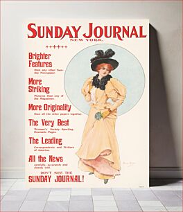 Πίνακας, Sunday Journal, New York, brighter features than any other Sunday newspaper (1896) by Archie Gunn