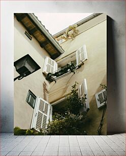 Πίνακας, Sunlit Balcony with Planters Ηλιόλουστο Μπαλκόνι με Ζαρντινιέρες
