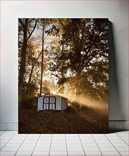 Πίνακας, Sunlit Cabin in the Forest Ηλιόλουστη καμπίνα στο δάσος