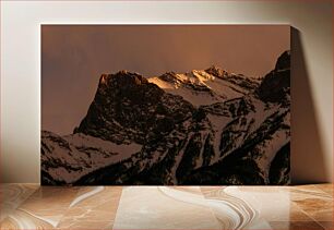 Πίνακας, Sunlit Snowy Mountains at Dawn Ηλιοφωτισμένα Χιονισμένα Βουνά την Αυγή