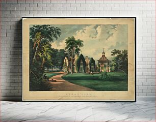 Πίνακας, Sunny side: the residence of the late Washington, Irving near Tarrytown, N.Y. between 1856 and 1907 by Currier & Ives