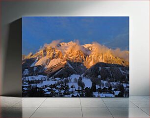 Πίνακας, Sunrise on Snowy Mountains Ανατολή στα χιονισμένα βουνά