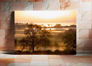Πίνακας, Sunrise Over Misty Landscape Ανατολή πάνω από το ομιχλώδες τοπίο