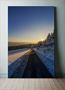 Πίνακας, Sunrise Over Snowy Pathway Ανατολή ηλίου πέρα ​​από το χιονισμένο μονοπάτι