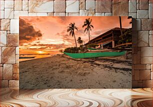 Πίνακας, Sunset Beach Scene Σκηνή παραλίας ηλιοβασιλέματος