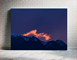 Πίνακας, Sunset Behind Mountain Ηλιοβασίλεμα πίσω από το βουνό