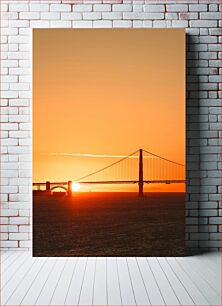 Πίνακας, Sunset Behind the Bridge Ηλιοβασίλεμα πίσω από τη γέφυρα