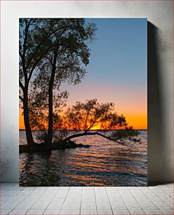 Πίνακας, Sunset by the Lake Ηλιοβασίλεμα δίπλα στη λίμνη