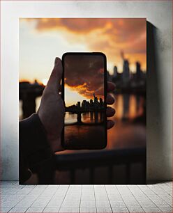 Πίνακας, Sunset City Through a Phone Ηλιοβασίλεμα Πόλη μέσω τηλεφώνου