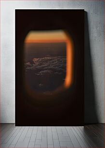 Πίνακας, Sunset Clouds from Airplane Window Σύννεφα ηλιοβασιλέματος από το παράθυρο αεροπλάνου