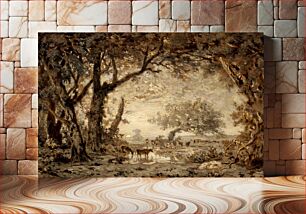 Πίνακας, Sunset from the Forest of Fontainebleau (1848) by Théodore Rousseau