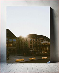 Πίνακας, Sunset in the City Square Ηλιοβασίλεμα στην πλατεία της πόλης