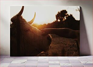 Πίνακας, Sunset Interaction with Cow Αλληλεπίδραση ηλιοβασιλέματος με την αγελάδα
