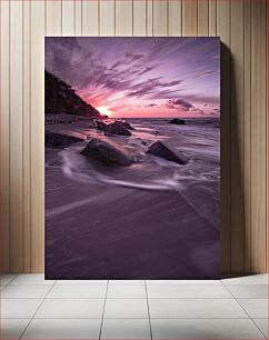 Πίνακας, Sunset on Rocky Beach Ηλιοβασίλεμα στη βραχώδη παραλία