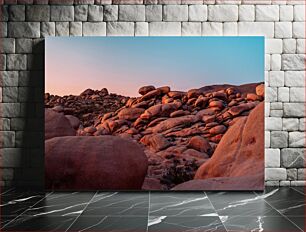 Πίνακας, Sunset on Rocky Desert Terrain Ηλιοβασίλεμα στο βραχώδες έδαφος της ερήμου