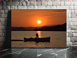 Πίνακας, Sunset on the Lake Ηλιοβασίλεμα στη λίμνη