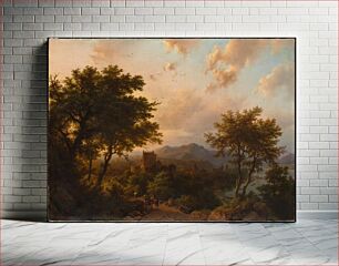 Πίνακας, Sunset on the Rhine by Barend Cornelis Koekkoek