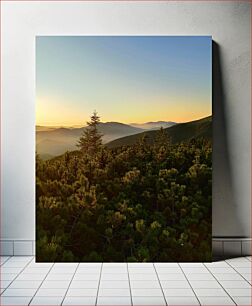 Πίνακας, Sunset over a Forested Mountain Range Ηλιοβασίλεμα πάνω από μια δασωμένη οροσειρά