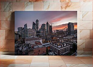 Πίνακας, Sunset over a Modern Cityscape Ηλιοβασίλεμα πάνω από ένα σύγχρονο αστικό τοπίο