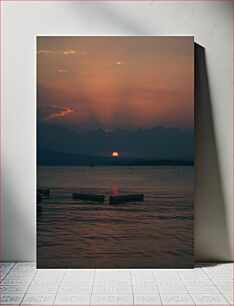 Πίνακας, Sunset Over Calm Waters Ηλιοβασίλεμα πάνω από ήρεμα νερά