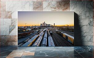 Πίνακας, Sunset Over City Railyard Sunset Over City Railyard