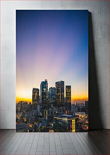Πίνακας, Sunset Over City Skyline Ηλιοβασίλεμα πάνω από τον ορίζοντα της πόλης