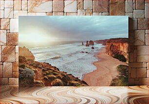Πίνακας, Sunset Over Coastal Cliffs Ηλιοβασίλεμα πάνω από παράκτιους βράχους