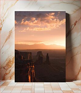 Πίνακας, Sunset Over Desert Cliffs Ηλιοβασίλεμα πάνω από βράχους της ερήμου