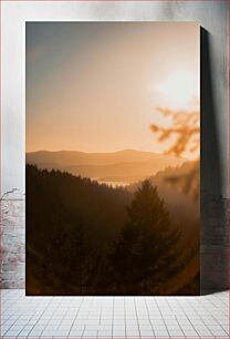 Πίνακας, Sunset Over Forested Mountains Ηλιοβασίλεμα πέρα ​​από τα δασωμένα βουνά