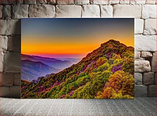 Πίνακας, Sunset Over Mountain Landscape Ηλιοβασίλεμα πάνω από το ορεινό τοπίο
