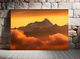 Πίνακας, Sunset over Mountain Range Ηλιοβασίλεμα πάνω από την οροσειρά