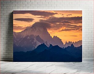 Πίνακας, Sunset over Mountain Range Ηλιοβασίλεμα πάνω από την οροσειρά