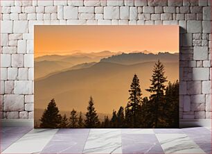Πίνακας, Sunset Over Mountain Ranges Ηλιοβασίλεμα πάνω από τις οροσειρές