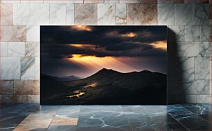 Πίνακας, Sunset Over Mountain Ridge Ηλιοβασίλεμα πάνω από την κορυφογραμμή του βουνού