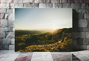 Πίνακας, Sunset over Mountainous Landscape Ηλιοβασίλεμα πάνω από το ορεινό τοπίο