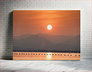 Πίνακας, Sunset over Mountains and Sea Ηλιοβασίλεμα πάνω από βουνά και θάλασσα