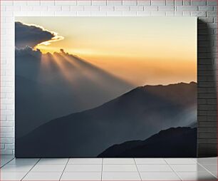 Πίνακας, Sunset Over Mountains Ηλιοβασίλεμα πάνω από βουνά