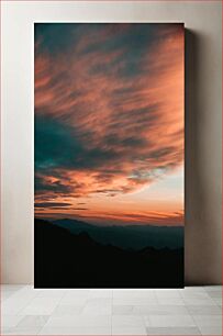 Πίνακας, Sunset Over Mountains Ηλιοβασίλεμα πάνω από βουνά