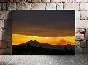 Πίνακας, Sunset over Mountains Ηλιοβασίλεμα πάνω από βουνά