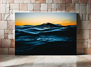 Πίνακας, Sunset Over Ocean Waves Ηλιοβασίλεμα πάνω από τα κύματα του ωκεανού