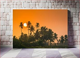 Πίνακας, Sunset Over Palm Trees Ηλιοβασίλεμα πάνω από φοίνικες