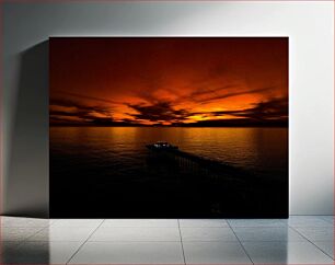 Πίνακας, Sunset Over Pier Ηλιοβασίλεμα πάνω από την προβλήτα