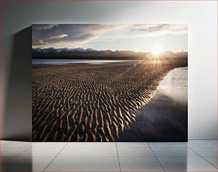 Πίνακας, Sunset Over Rippling Sand Ηλιοβασίλεμα πέρα ​​από την κυματισμένη άμμο