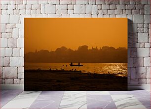 Πίνακας, Sunset over River Clamming Ηλιοβασίλεμα πάνω από τον ποταμό Clamming