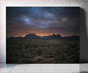 Πίνακας, Sunset Over Rocky Desert Ηλιοβασίλεμα πάνω από τη βραχώδη έρημο