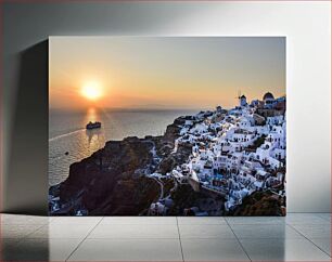 Πίνακας, Sunset Over Santorini Ηλιοβασίλεμα πάνω από τη Σαντορίνη