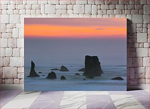 Πίνακας, Sunset Over Sea Rocks Ηλιοβασίλεμα πέρα ​​από τους θαλάσσιους βράχους