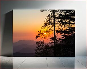 Πίνακας, Sunset Over Silhouetted Trees Ηλιοβασίλεμα πάνω από σκιαγραφημένα δέντρα