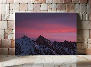 Πίνακας, Sunset Over Snow-Capped Mountains Ηλιοβασίλεμα πάνω από χιονισμένα βουνά