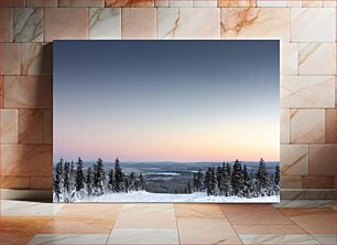 Πίνακας, Sunset Over Snowy Forest Ηλιοβασίλεμα πάνω από το χιονισμένο δάσος